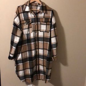 Long Plaid Shacket